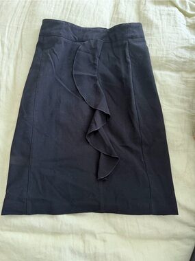 Black Ruffle Pencil Skirt - Women's